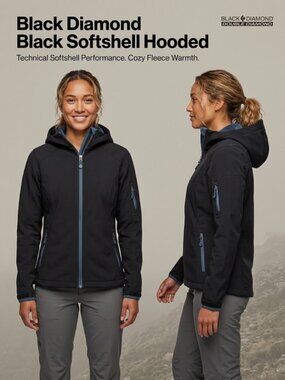 Black Diamond Black Softshell Hooded Women's Jacket - Size Small